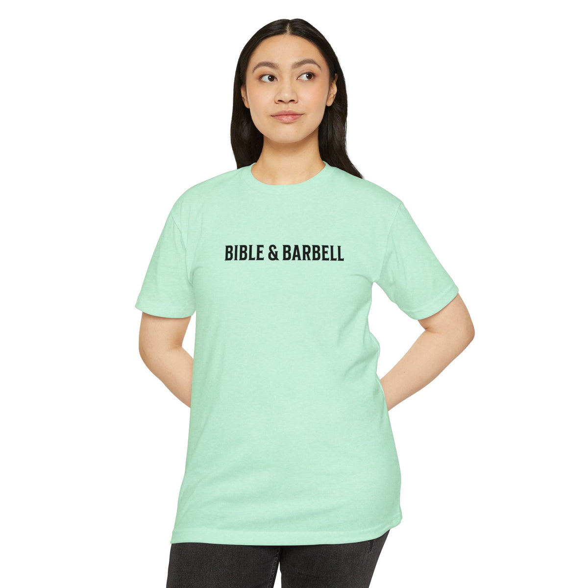 Bible & Barbell T-Shirt — "Lift Hard Pray Harder" Christian Gym Tee