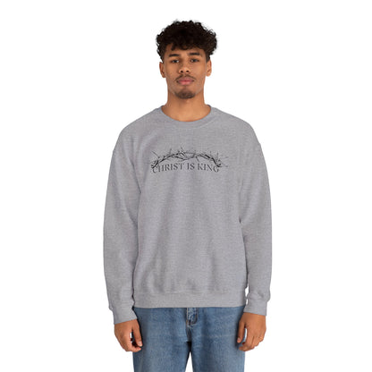"Christ Is King" Crown of Thorns Christian Pullover Crewneck Sweatshirt