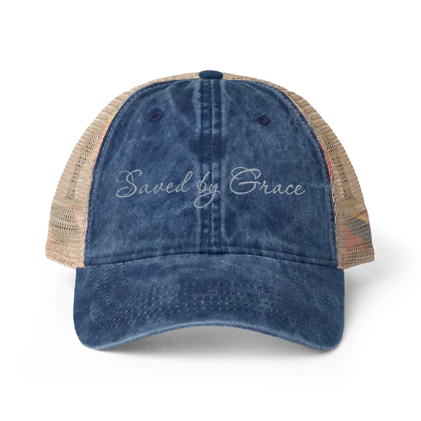 Saved by Grace Women's Washed Mesh-Back Cap