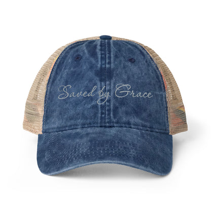 Saved by Grace Women's Washed Mesh-Back Cap