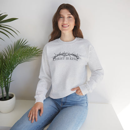 "Christ Is King" Crown of Thorns Christian Pullover Crewneck Sweatshirt