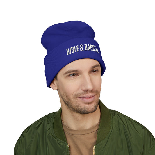 Bible & Barbell Embroidered Cuffed Beanie