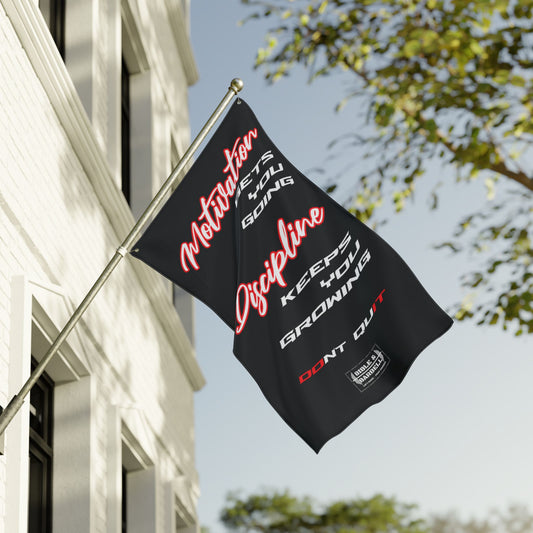 Motivation vs. Discipline Gym Flag 36"x60"