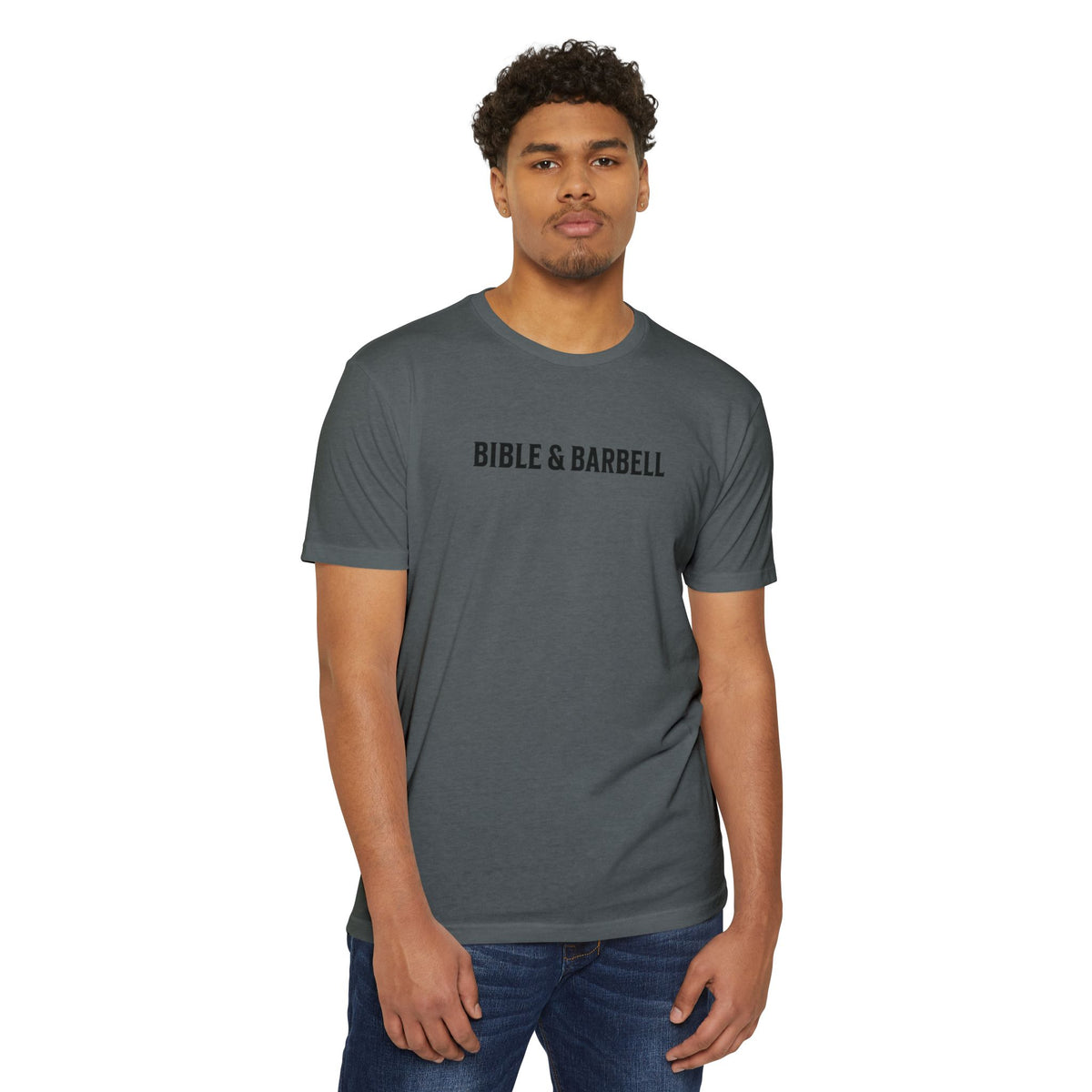 Bible & Barbell T-Shirt — "Lift Hard Pray Harder" Christian Gym Tee