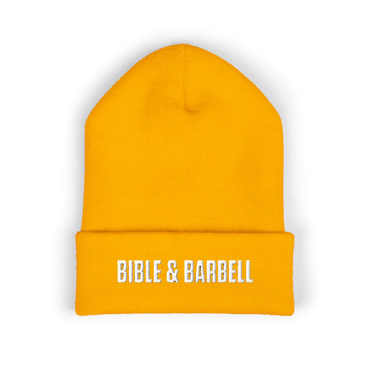 Bible & Barbell Embroidered Cuffed Beanie