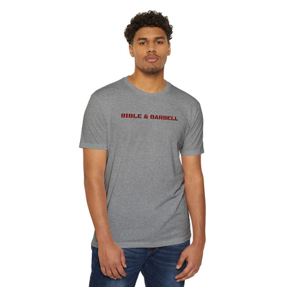 Bible & Barbell T-Shirt — 'This Is How I Fight My Demons' Fitness Faith Tee