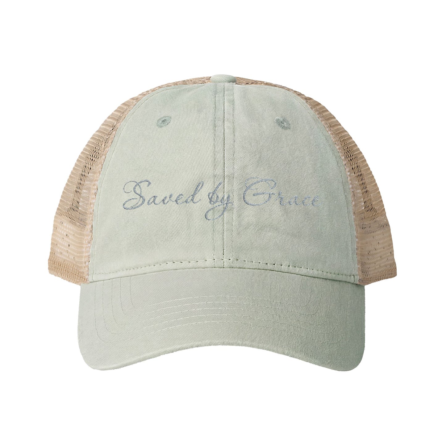Saved by Grace Women's Washed Mesh-Back Cap