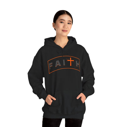 Orange Faith Cross Hoodie