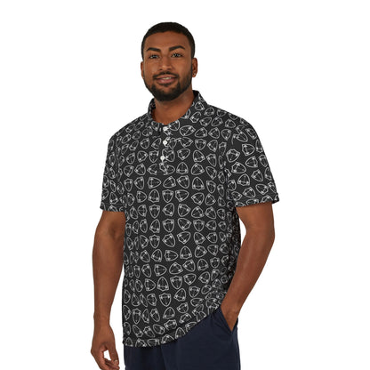 Bible & Barbell Logo Patterned Polo Shirt — All-Over Printed Golf Shirt