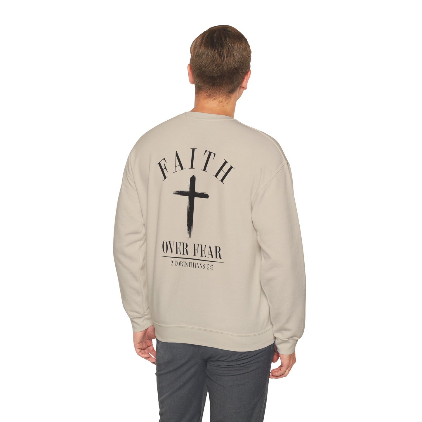 Faith Over Fear Crewneck Sweatshirt — Faith Christian Cross Pullover