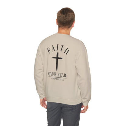 Faith Over Fear Crewneck Sweatshirt — Faith Christian Cross Pullover