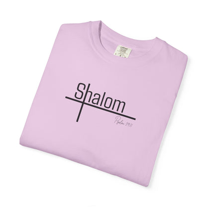 Garment-Dyed T-shirt with 'Shalom' Design