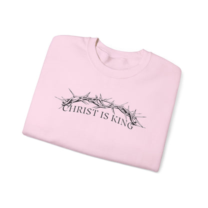 "Christ Is King" Crown of Thorns Christian Pullover Crewneck Sweatshirt