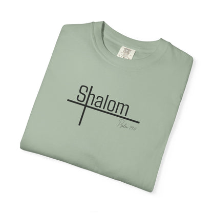 Garment-Dyed T-shirt with 'Shalom' Design