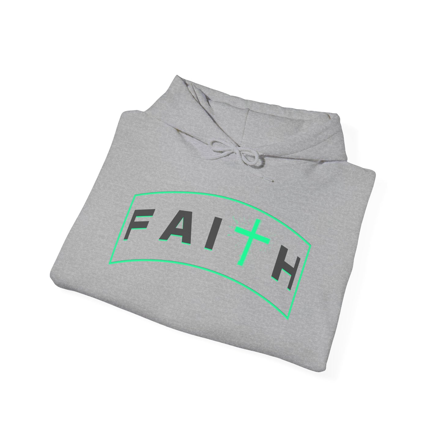 Faith Cross Hoodie – Neon Green Faith Graphic Pullover