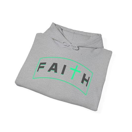 Faith Cross Hoodie – Neon Green Faith Graphic Pullover