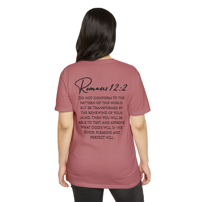 Inspirational Romans 12:2 Unisex T-Shirt, Faith-Based Apparel, Scripture Shirt