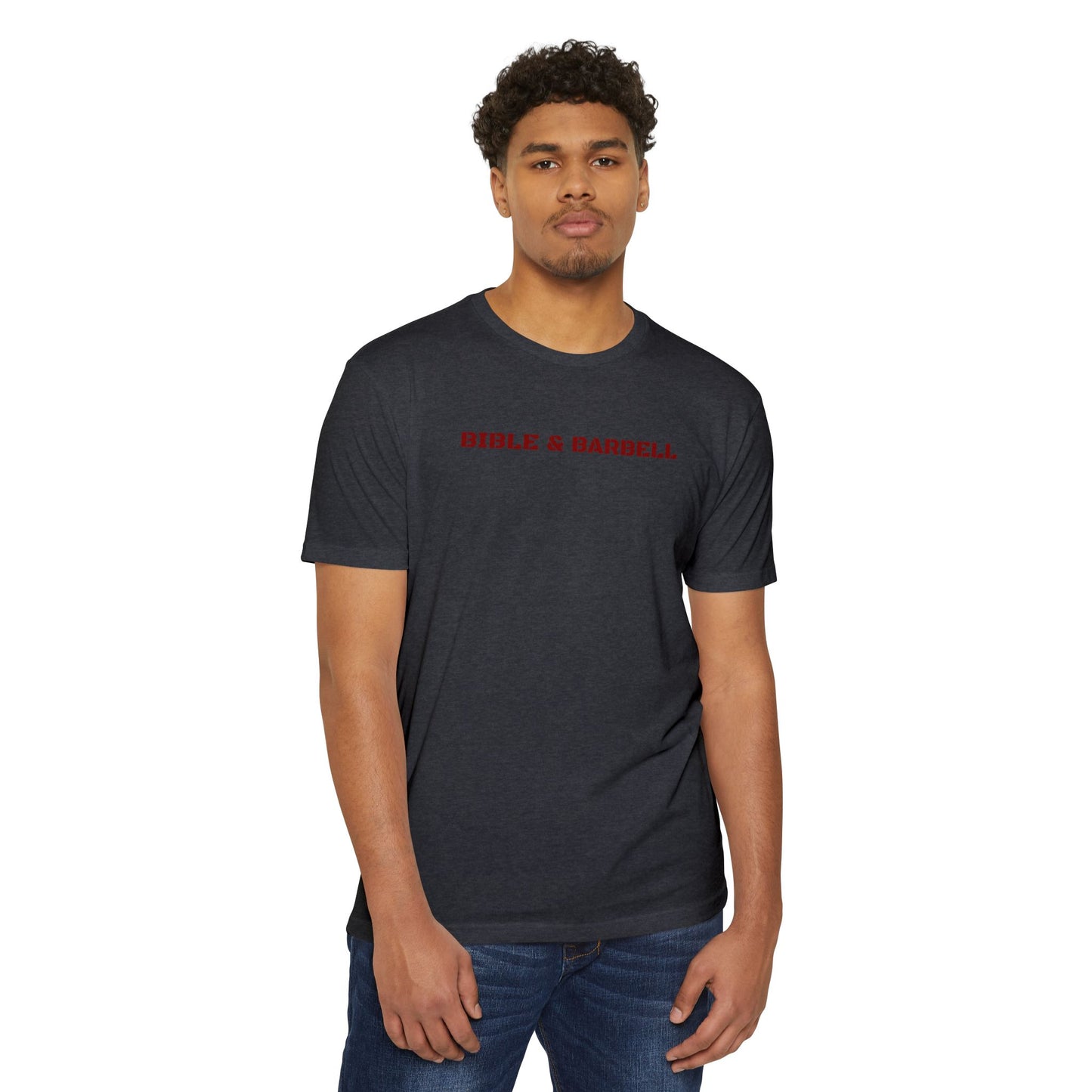 Bible & Barbell T-Shirt — 'This Is How I Fight My Demons' Fitness Faith Tee