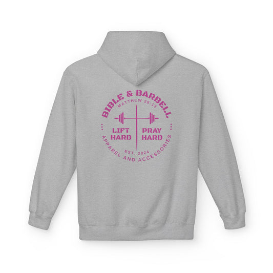 Bible & Barbell Pink Logo Hoodie