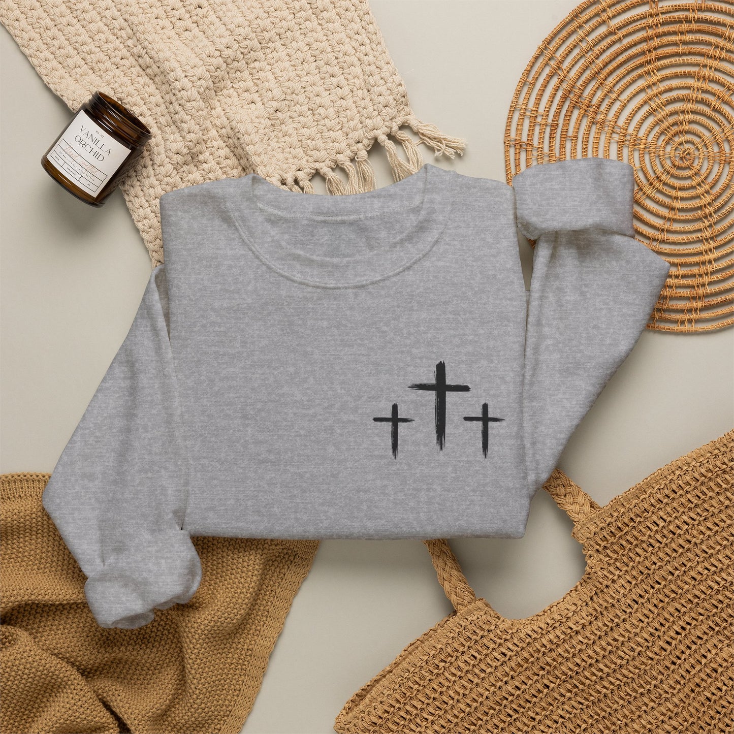 Faith Over Fear Crewneck Sweatshirt — Faith Christian Cross Pullover