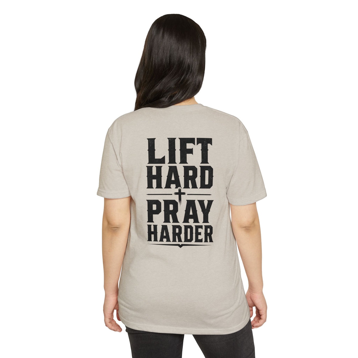 Bible & Barbell T-Shirt — "Lift Hard Pray Harder" Christian Gym Tee