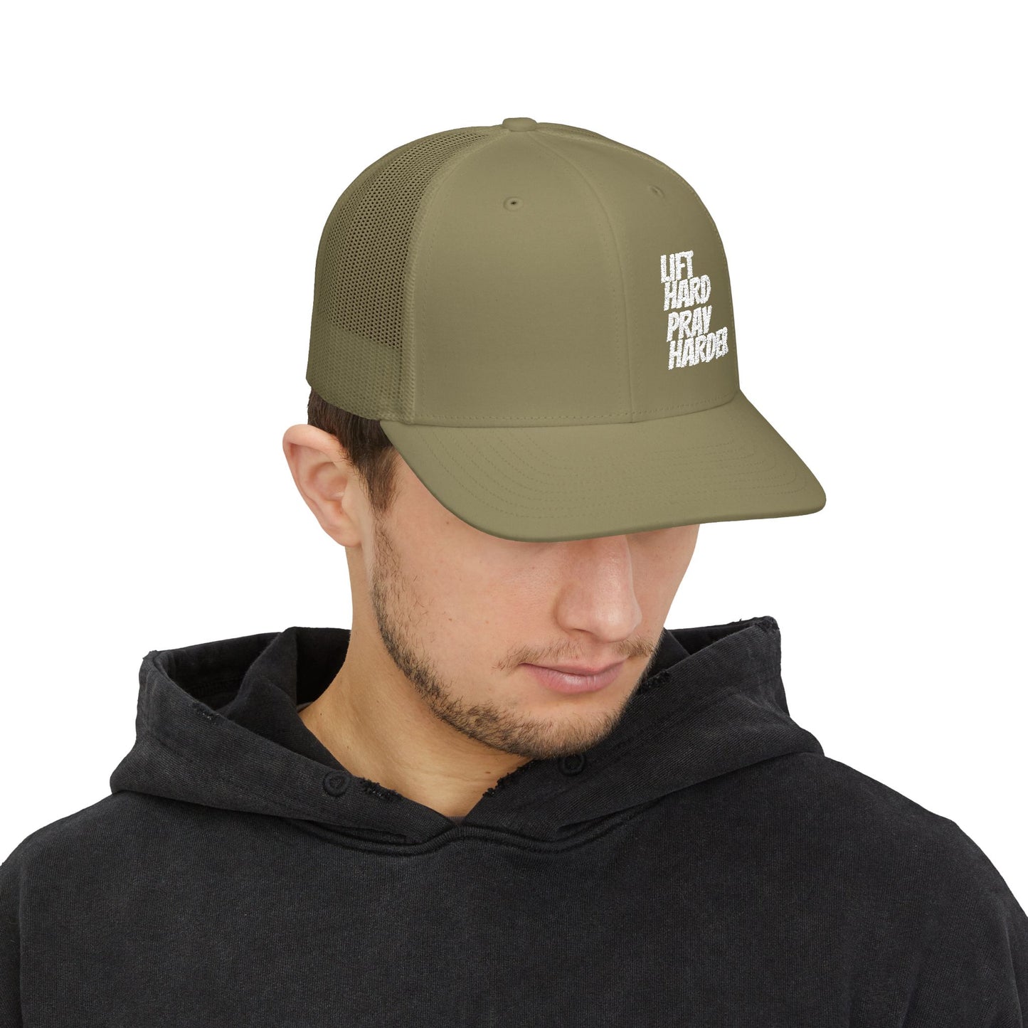 LIFT HARD PRAY HARDER Snapback Trucker Cap