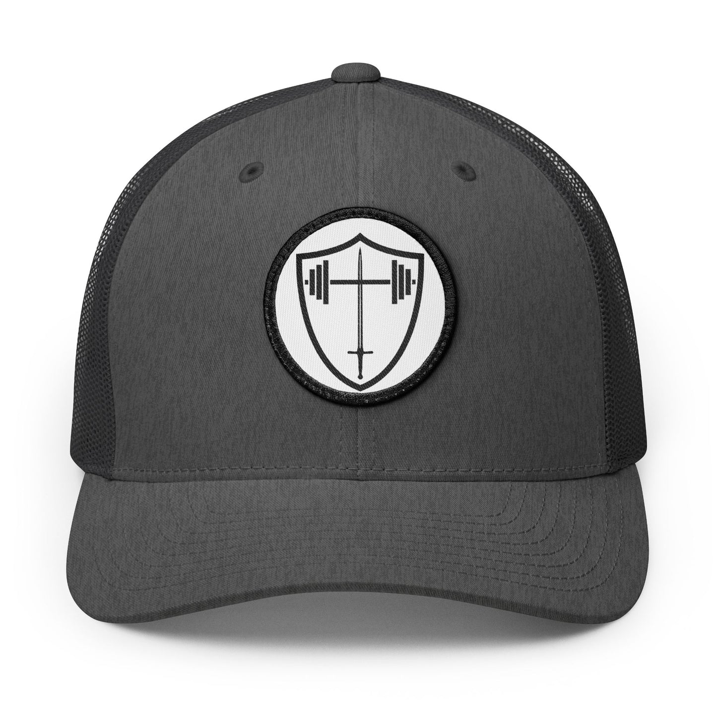 Bible & Barbell Patch Logo Trucker Cap — Embroidered Logo Patch Snapback