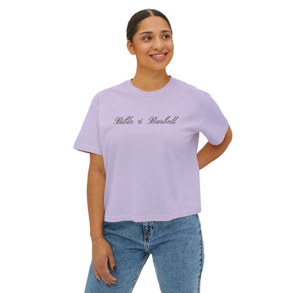 Remember, You Are: Bible & Barbell Women's Boxy Tee — Christian Cross Faith Graphic Shirt