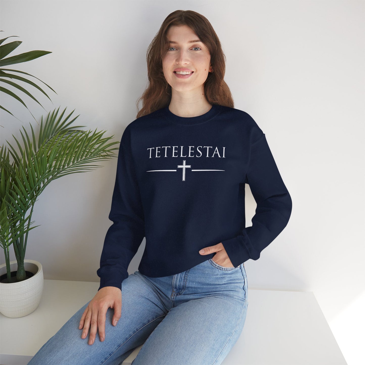 TETELESTAI - "It Is Finished" - Cross Crewneck Sweatshirt