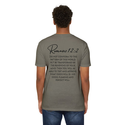 Inspirational Romans 12:2 Unisex T-Shirt, Faith-Based Apparel, Scripture Shirt