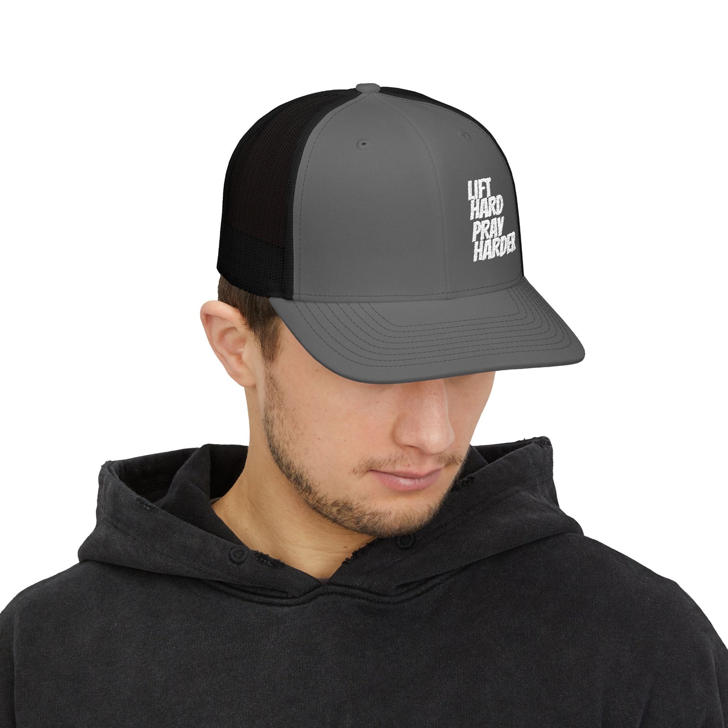 LIFT HARD PRAY HARDER Snapback Trucker Cap