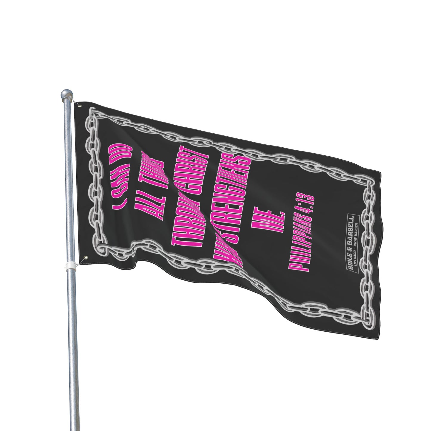 'I Can Do All Things' - Philippians 4:13 Pink Gym Flag