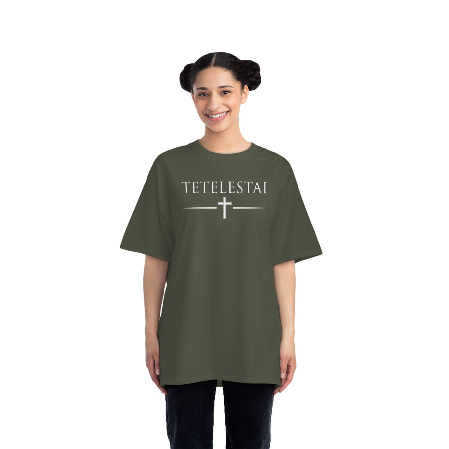 TETELESTAI - "It Is Finished" - Cross Minimalist Christian Tee