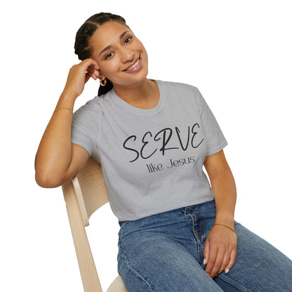Serve Like Jesus T‑Shirt — Christian Faith Tee for Church, Volunteering & Inspirational Gifts
