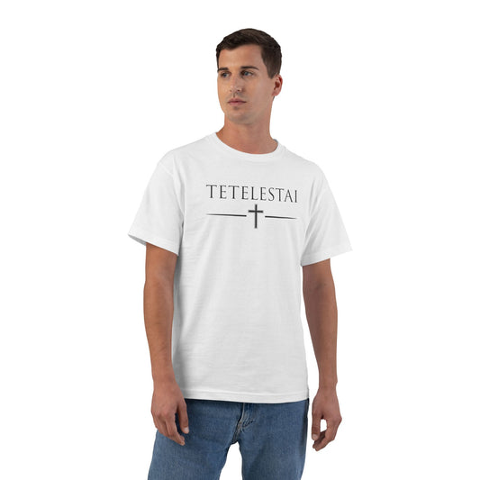 TETELESTAI - "It Is Finished" - Cross Minimalist Christian Tee
