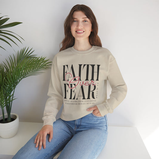 Faith Over Fear Psalm 34 Crewneck Sweatshirt
