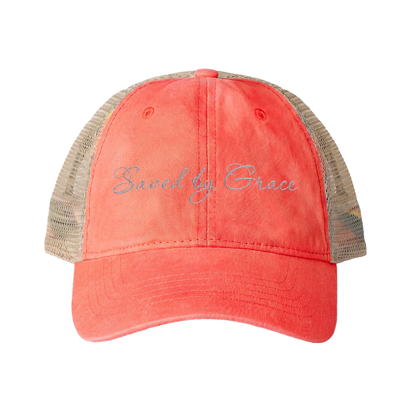 Saved by Grace Women's Washed Mesh-Back Cap