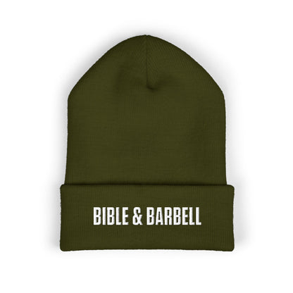 Bible & Barbell Embroidered Cuffed Beanie