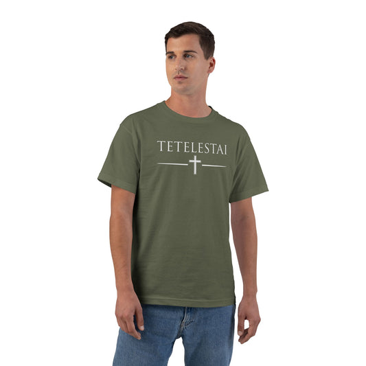 TETELESTAI - "It Is Finished" - Cross Minimalist Christian Tee