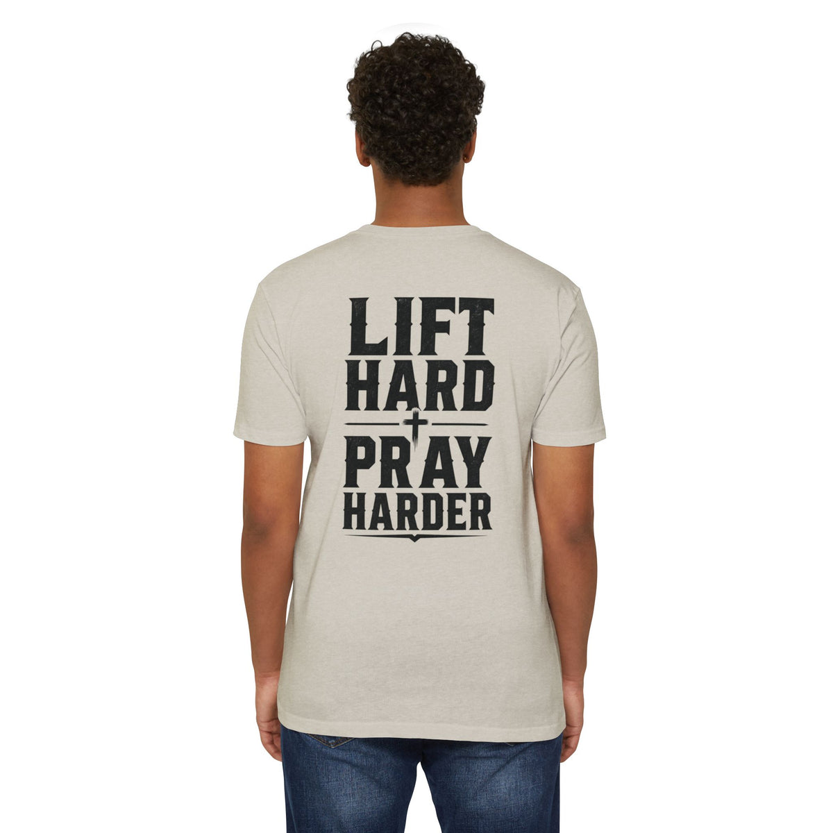 Bible & Barbell T-Shirt — "Lift Hard Pray Harder" Christian Gym Tee