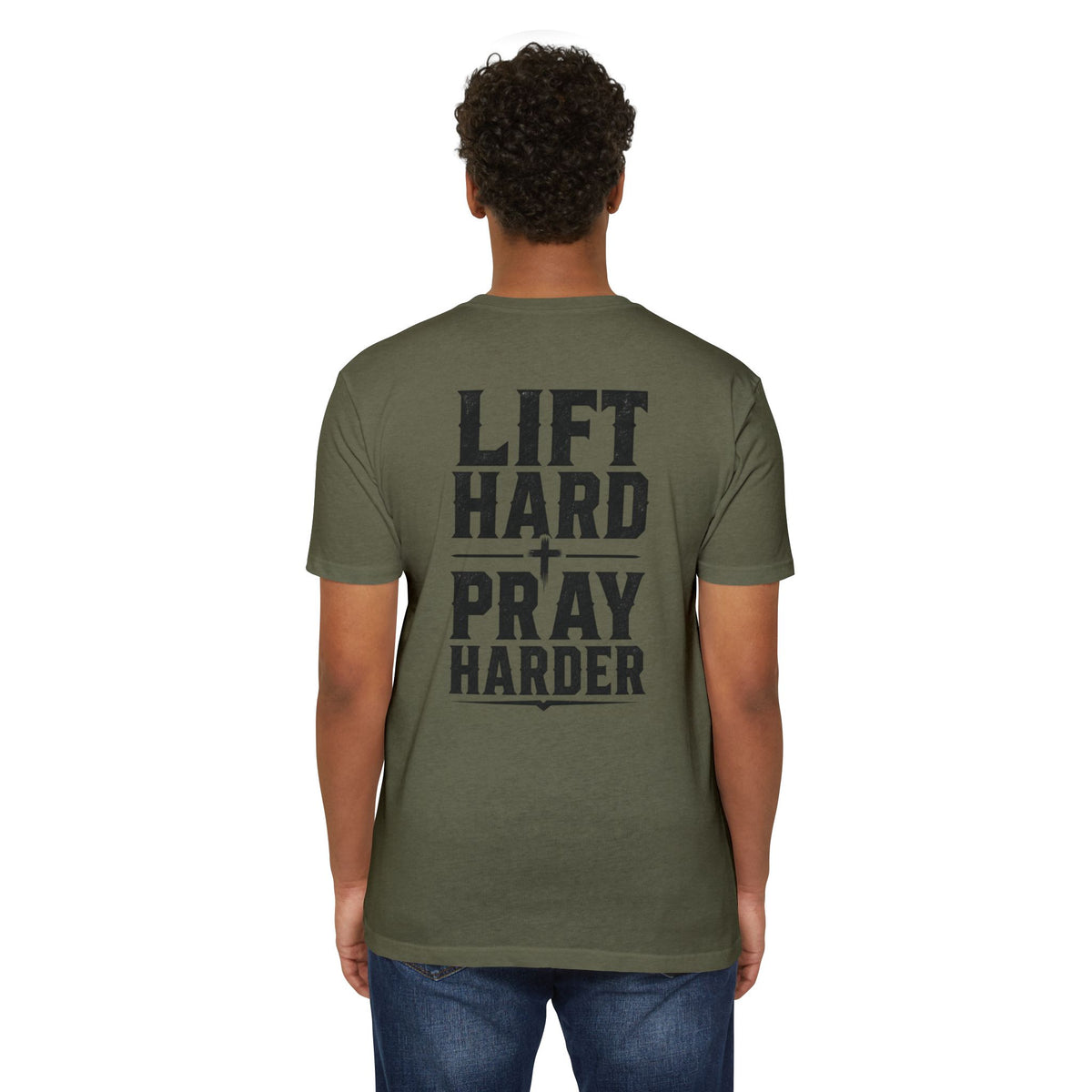 Bible & Barbell T-Shirt — "Lift Hard Pray Harder" Christian Gym Tee