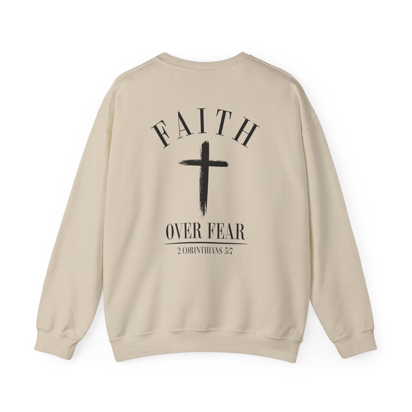 Faith Over Fear Crewneck Sweatshirt — Faith Christian Cross Pullover