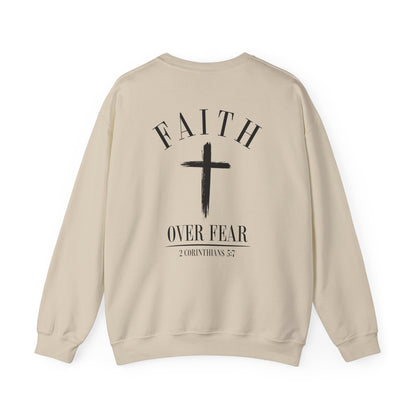 Faith Over Fear Crewneck Sweatshirt — Faith Christian Cross Pullover