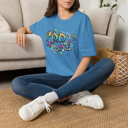 God Is Love T-Shirt — Colorful Graffiti Faith Tee