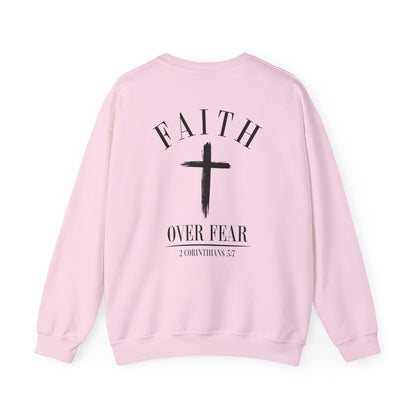 Faith Over Fear Crewneck Sweatshirt — Faith Christian Cross Pullover