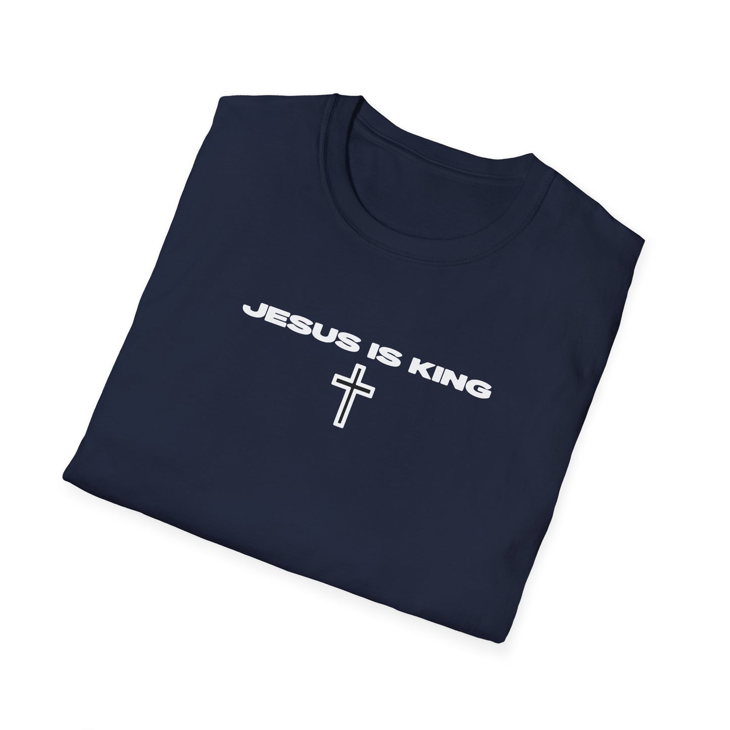 Jesus Is King T‑Shirt — Minimal Christian Cross Faith Tee