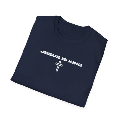 Jesus Is King T‑Shirt — Minimal Christian Cross Faith Tee