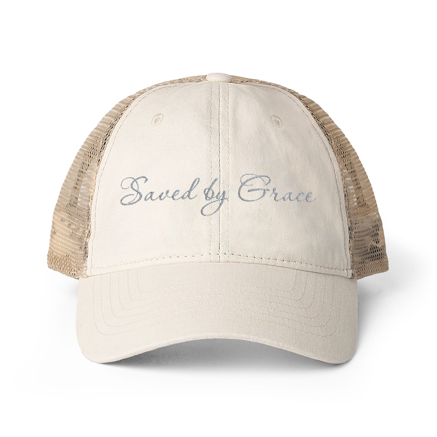 Saved by Grace Women's Washed Mesh-Back Cap