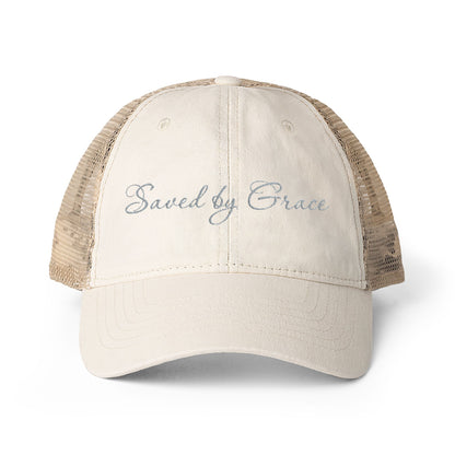 Saved by Grace Women's Washed Mesh-Back Cap