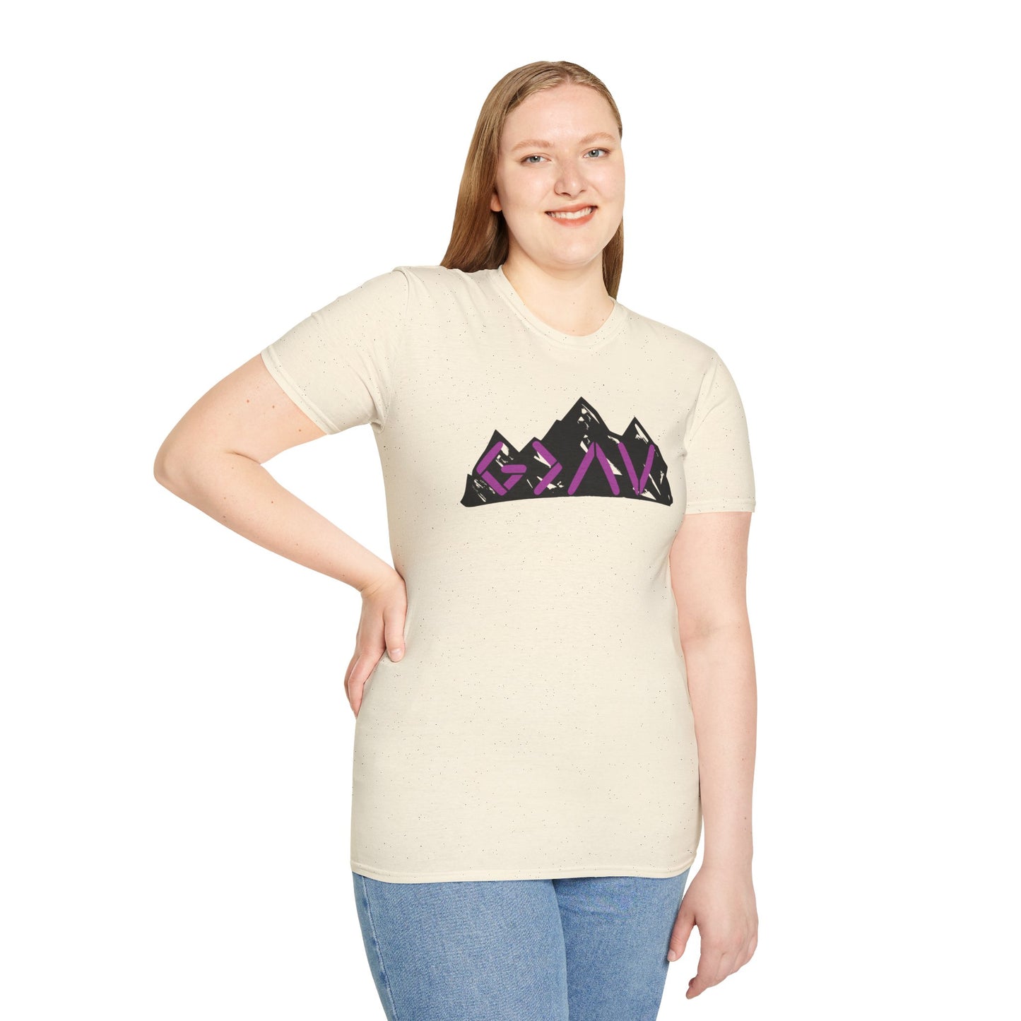 God Is Greater Mountain Vibes Unisex Softstyle T-Shirt